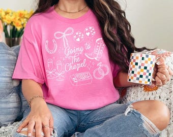 Going to the Chapel WHITE lettering Shirt, future bride tshirt
