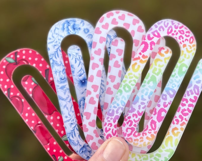 Jumbo Acrylic Paperclips, teacher gifts, book lovers, office supplies, planner accessory