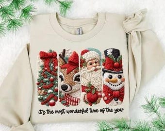 Faux Yarn Christmas Sweatshirt, It's the most wonderful time of year sweatshirt