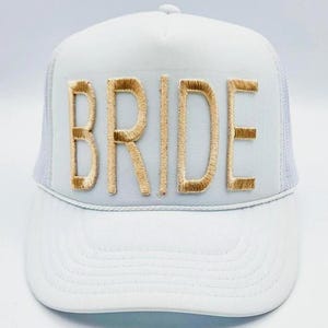 Bride Gold Hat Patch in Metallic Gold Thread