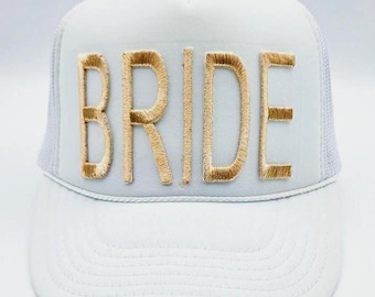 Bride Gold Hat Patch in Metallic Gold Thread