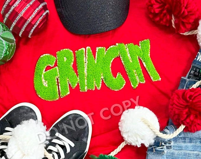 Grinchy Chenille Patch Sweatshirt