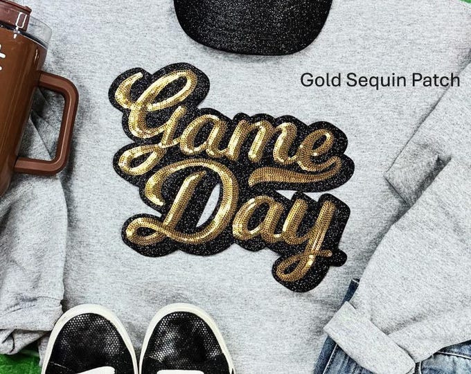 Game Day Sequin Patch Shirt, Baseball, Football, Softball, Basketball, all sports Shirt