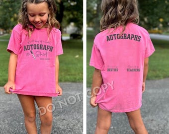 End of School Autograph Tshirt, last day of school shirt, summer break, classmates signature shirt, comfort colors