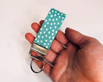 Keychain wristlet cute polka dot keychain wristlet key fob wristlet gift ideas keychain handmade