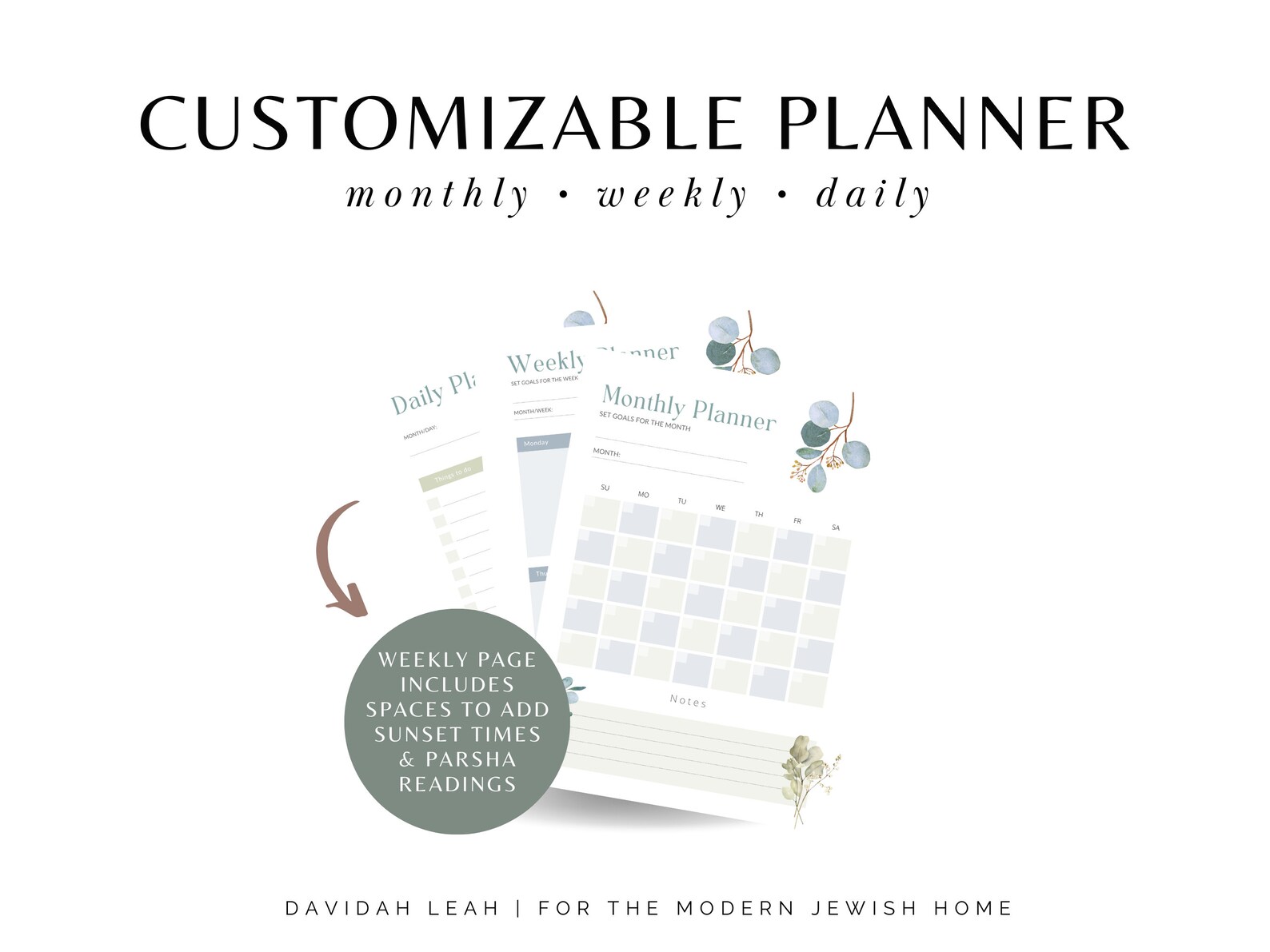 5784 Printable Jewish Planner/calendar 20232024 Jewish Holiday/meal