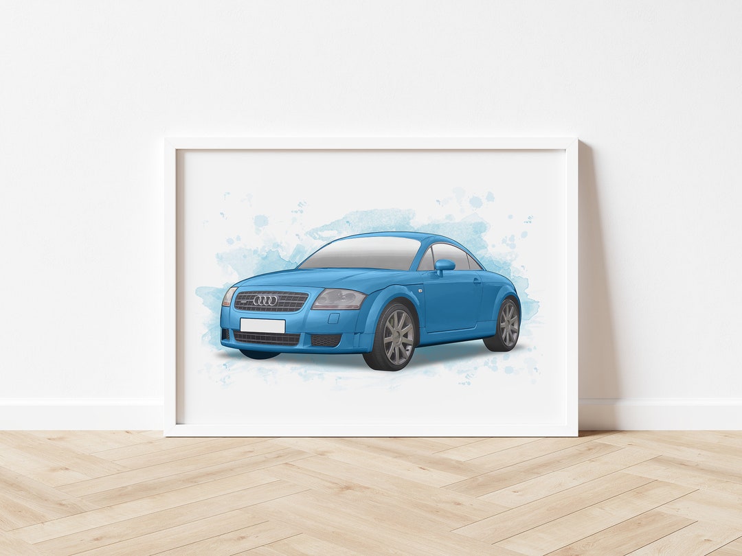 Personalised Audi TT MK1 Art Print, Car Portrait, Illustration, Room ...