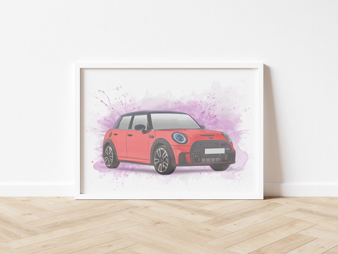 Mini Cooper Art Print Classic Car Poster Artwork Wall - Etsy