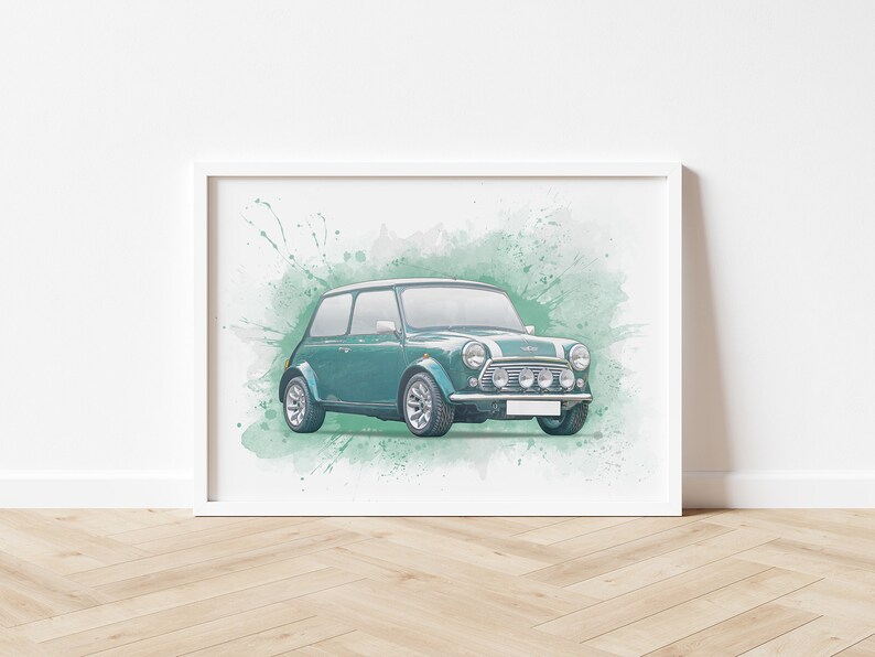 Personalised Rover Mini Cooper Art Print, Classic Car Poster, Artwork ...