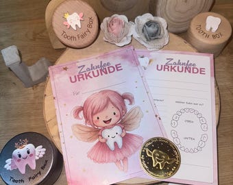 Tooth Fairy Letter Certificate Deed Gold Coin Wobbly Tooth Baby Tooth Tooth Box Tooth Coin Gap Tooth Reward First Tooth Girl Gift