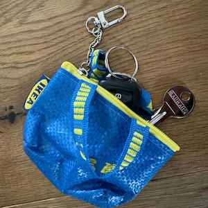 Mini Bag Ikea Schlüsselanhänger kleine Mini Tasche mit Reißverschluss