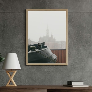 Amsterdam Foggy Boat | Fine Art Print | Gallery Print | Wall Art | Unique Gift | Europe | City | Netherlands