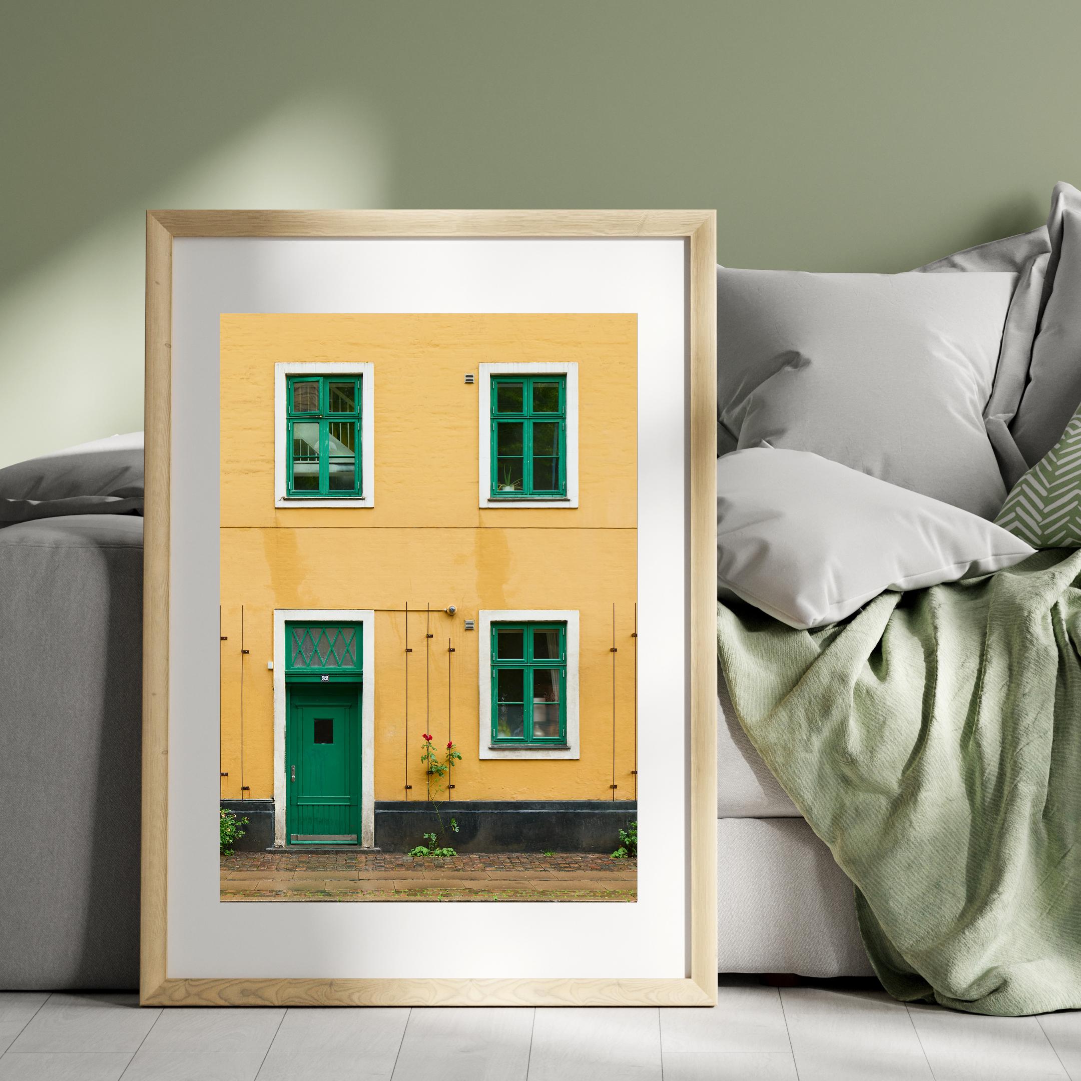 Copenhagen Yellow House | Fine Art Print | Gallery Print | Wall Art | Unique Gift | Europe | City | Denmark | Colorful | Minimalist