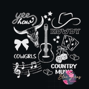 Western Cowgirl Glam Collage PNG | Leopard Lips, Boots, Disco Ball, Yeehaw Digital Download | Country Sublimation Clipart