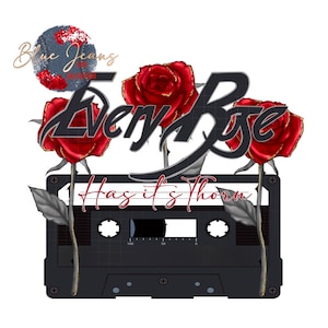 Rock Band Tshirt Png, Every Rose has it's thorn png, Poison png, Rock and Roll Png, Vintage rock png, Png Files, Png Designs
