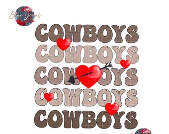 Cowboys Valentine's Day PNG / Howdy Sweetheart Sublimation Descargar / Retro Png, Groovy Png, LOVE Cowboys Png, Western Valentines Png Design