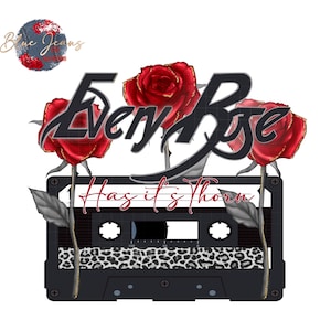 Rock Band Tshirt Png, Every Rose has it's thorn png, Poison png, Rock and Roll Png, Vintage rock png, Png Files, Png Designs