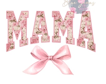 Floral Mama PNG : Noeud papillon rétro (téléchargement numérique)