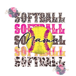 Softball Mom Png | Softball Png Bundle | Cowhide Png, Leopard png, Softball Mama | Western PNG, Softball Mom Sublimation Design