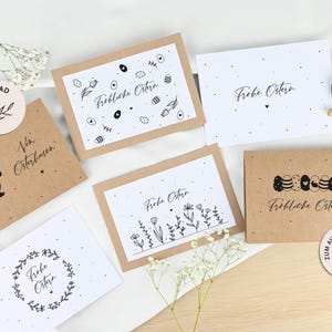 Cartes de Pâques - Coffret de cartes pour Pâques, 8 modèles de cartes simples A6 avec Joyeuses Pâques à imprimer - TÉLÉCHARGER
