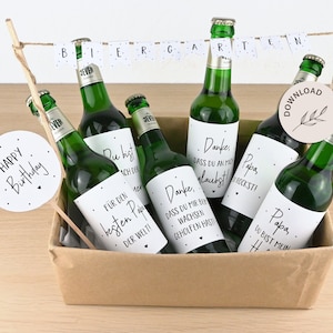 Beer bottle bands, gift for dad, birthday, Father&#39;s Day gift idea - INSTANT DOWNLOAD