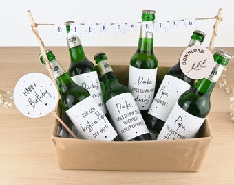 Beer bottle bands, gift for dad, birthday, Father's Day gift idea - INSTANT DOWNLOAD