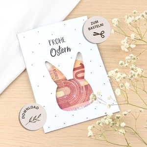Osterkarte zum Basteln, Geldgeschenk für Ostern, Geldkarte Osterhase - SOFORT DOWNLOAD