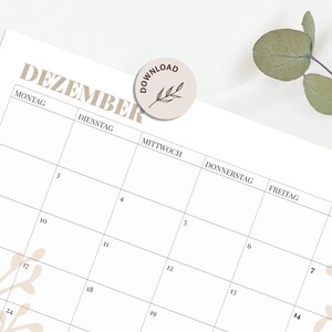 Calendar 2024 Monthly calendar A4, landscape format with beige elements for printing INSTANT DOWNLOAD image 5