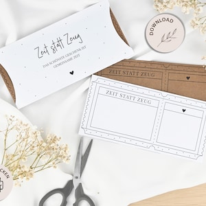 Time instead of stuff - Voucher to print - Voucher DIN Lang - Last minute gift idea - DOWNLOAD