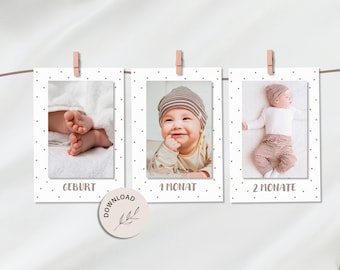 Photo garland for crafts, garland for first birthday - INSTANT DOWNLOAD