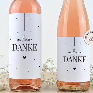 Gracias - banderola de vino, etiqueta de vino de agradecimiento sincero, idea de regalo para decir gracias, regalo de vino de recuerdo - DESCARGA INSTANTÁNEA