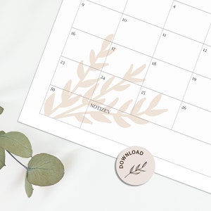 Calendar 2024 Monthly calendar A4, landscape format with beige elements for printing INSTANT DOWNLOAD image 6