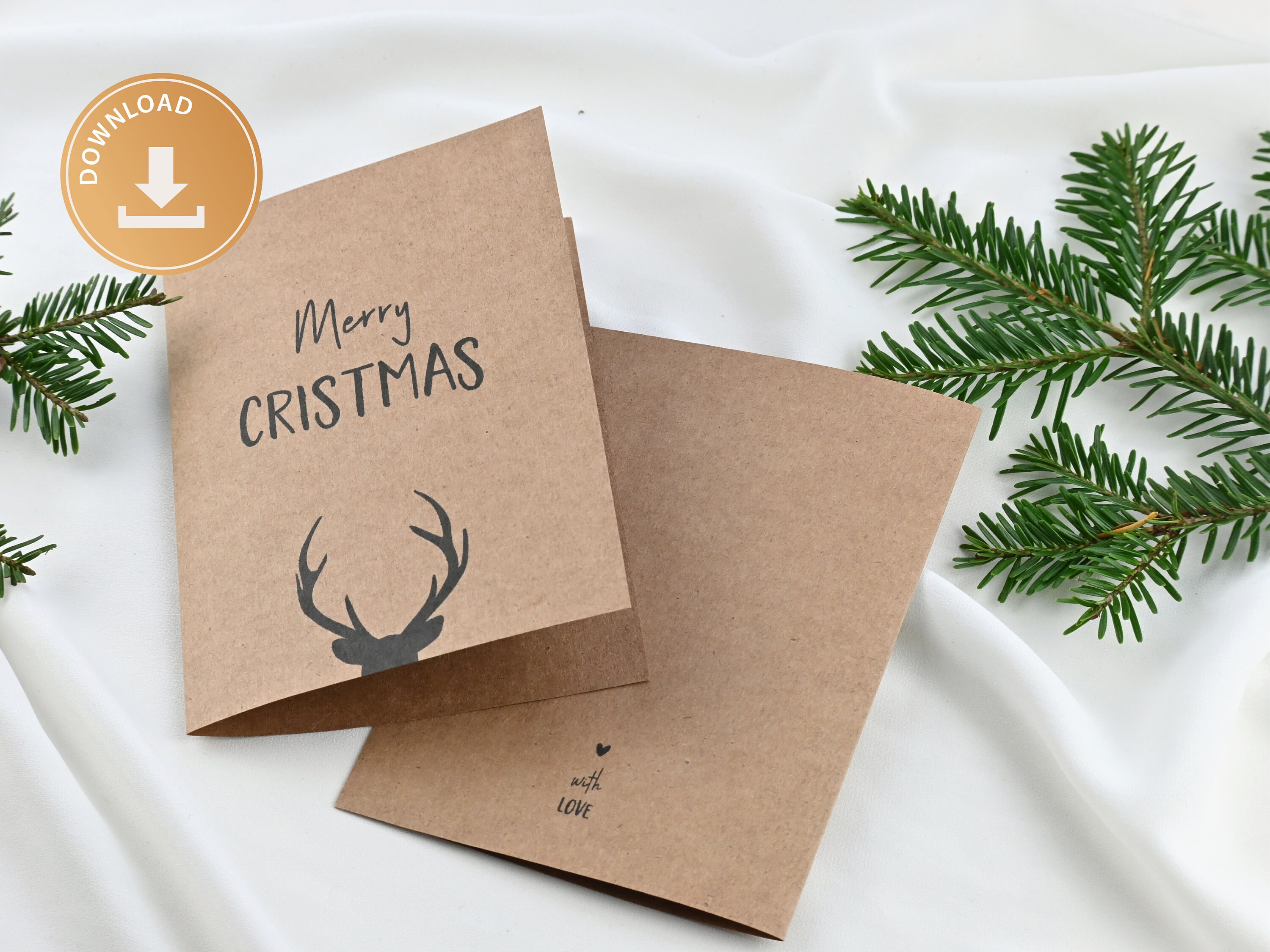 WeihnachtskartenSet, 8 Stück, minimalistische Karten für Weihnachten