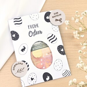 Osterei - Geldgeschenk Karte, Osterkarte zum Basteln, Geldgeschenk für Ostern, Geld verschenken Ostern - SOFORT DOWNLOAD