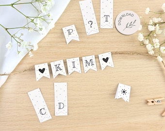 Mini bunting to print and craft - DOWNLOAD