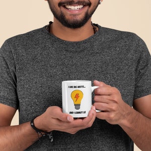 Funny engineer coffee cup with watt joke