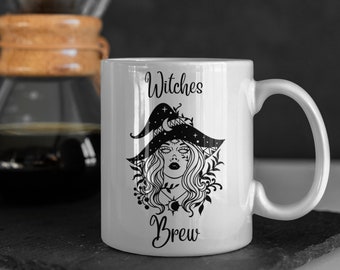 Witches Brew Mug – Witchy Halloween Coffee Cup – Spooky Gift for Friends, Coworkers, or Wiccan Lovers