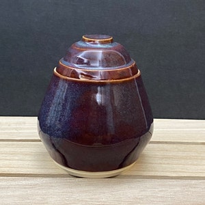 Smokey Merlot - Handmade Ceramic Lidded Jar w Flaws