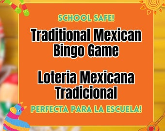Traditional Mexican Loteria Bingo Game – School Safe (Printable PDF)