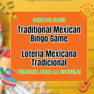 School Safe - Loteria Mexicana traditionnelle - Bingo mexicain authentique | Jeu de Loteria imprimable | Cartes de bingo de la Loteria scolaire | Jeu de société familial