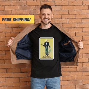 Personalizowana karta loterii El Meastro-T-shirt dla nauczyciela, T-shirt dla mężczyzn, docenianie nauczyciela, prezenty dla nauczycieli, graficzna koszulka bawełniana, dwujęzyczna
