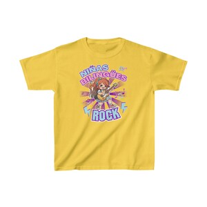 Niñas Bilingües Rock T-Shirt for Girls | Bilingual Cotton Tee | Graphic Spanish-English T-Shirt for Girls | Playera de Algodón