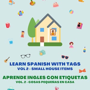 Household Word Labels, Learning Classroom  Resources in Spanish, Recursos de Aprendizaje en Inglés,  Etiquetas de Palabras, Digital Download