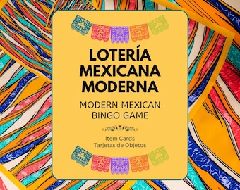 Modern Lotería Mexicana Bingo Game | Spanish & English (PDF)