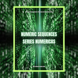 May include: A green and black digital background with the text "NUMERIC SEQUENCES SERIES NUMERICAS" in white. The text "2023 Edition | Edici&oacute;n 2023" is also visible in white at the bottom of the image.