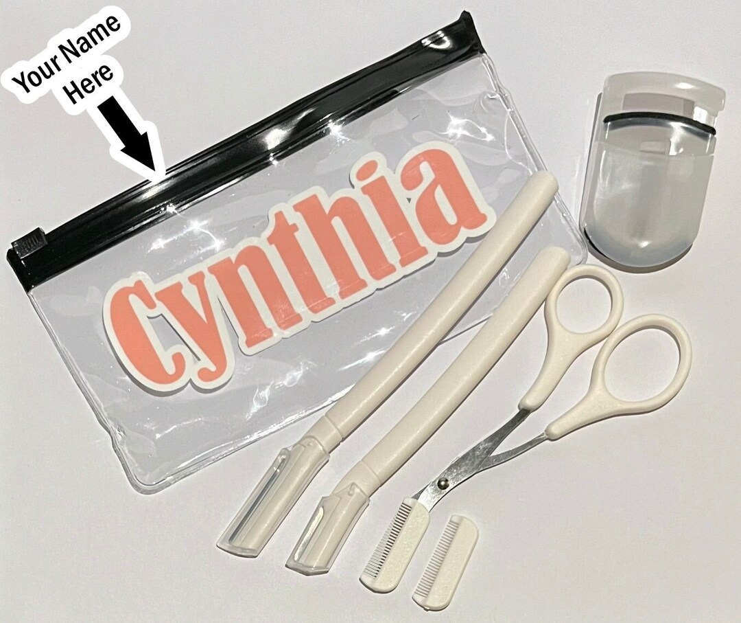 Personalized Eyebrow Razor Archer 6pc Kit, Exfoliator, Dermaplane, Dermaplaning Tool, Trimmer