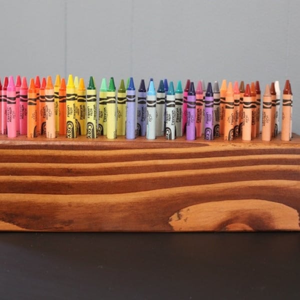 Wooden Crayon Holder Etsy