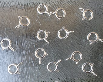 Sterling zilveren veerringslotjes, 5 mm, per 5 stuks