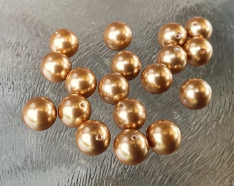 Swarovski parels helder goud 8 mm, per 10 stuks