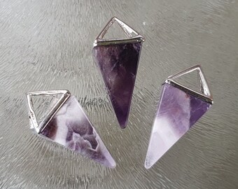 Amethyst hanger, geometrisch, 30 mm, per stuk